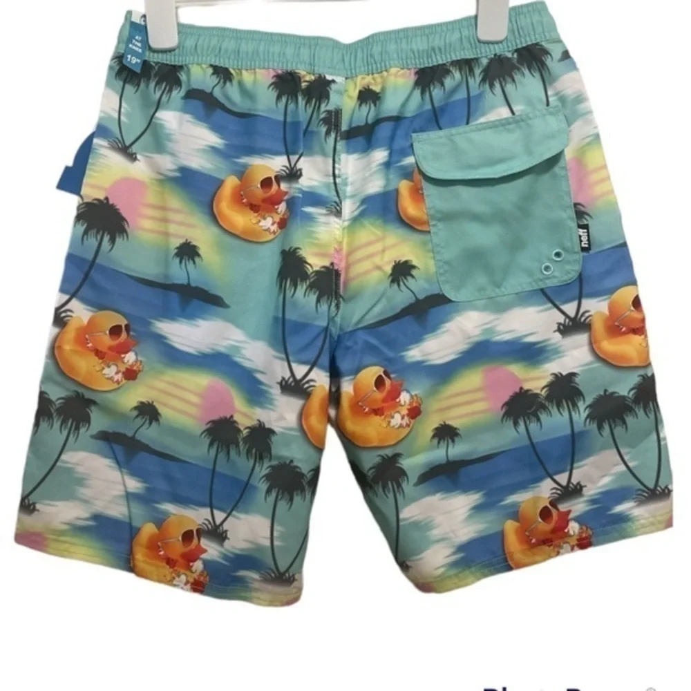 Neff Mens Vlly Hot Tub duck blue swim wear NWT Sz Large